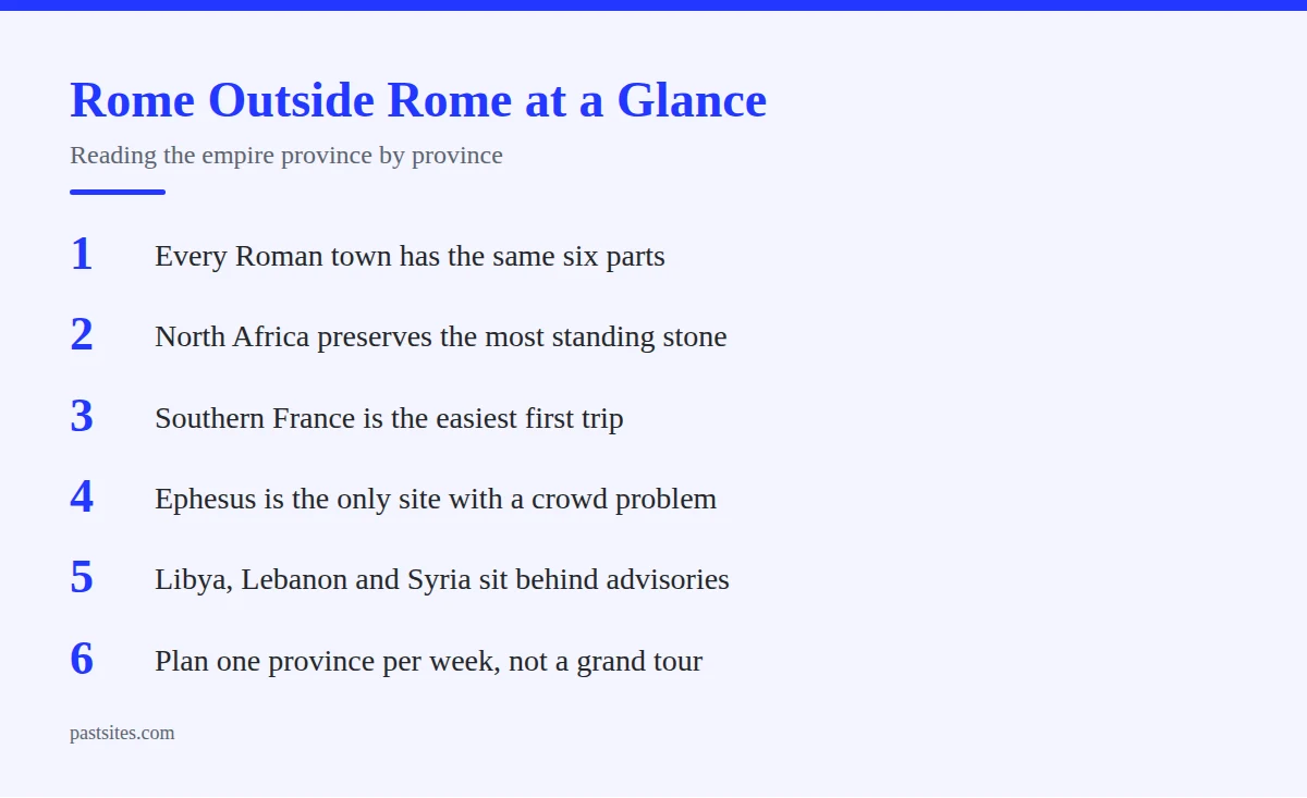 Summary card: Rome Outside Rome at a Glance